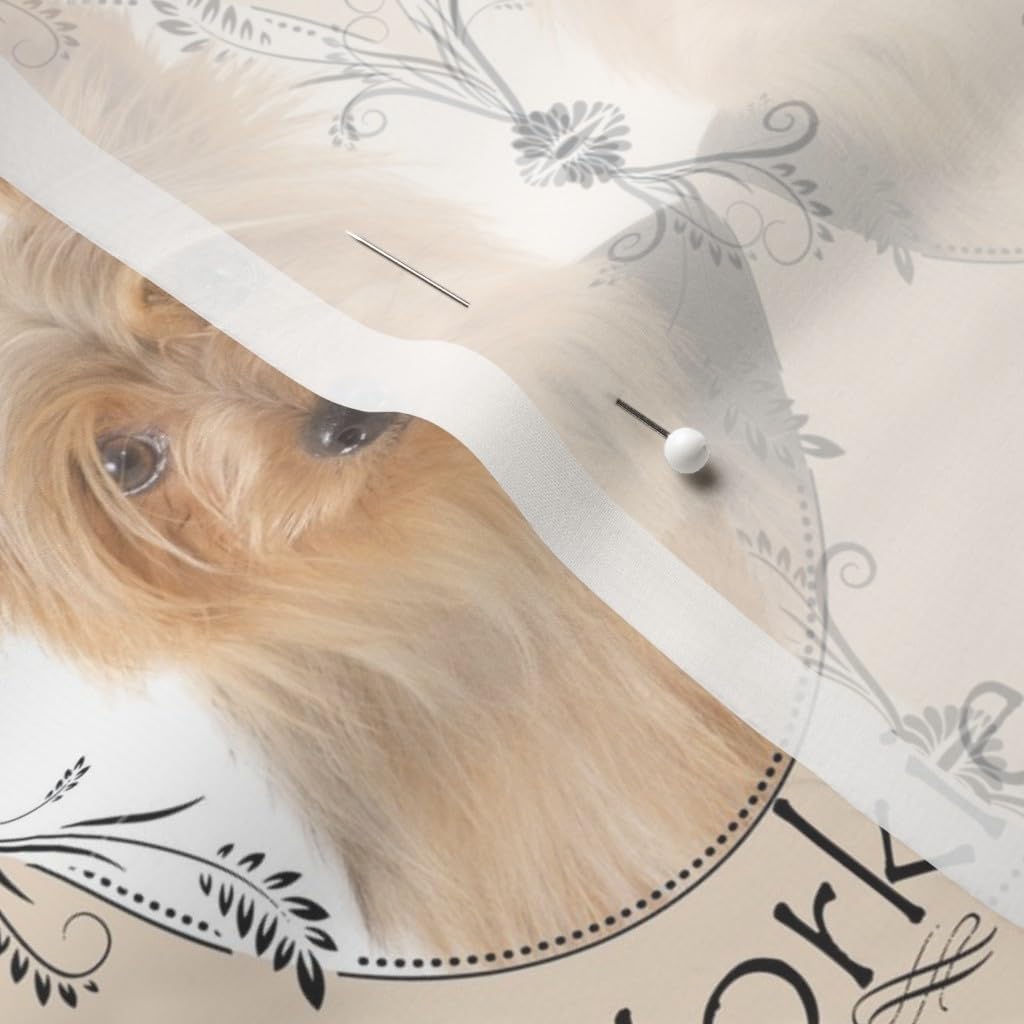 Spoonflower Fabric - Yorkie Yorkshire Terrier Dog Pet Printed on Chiffon Fabric by The Yard - Sewing Fashion Apparel Dresses Home Decor