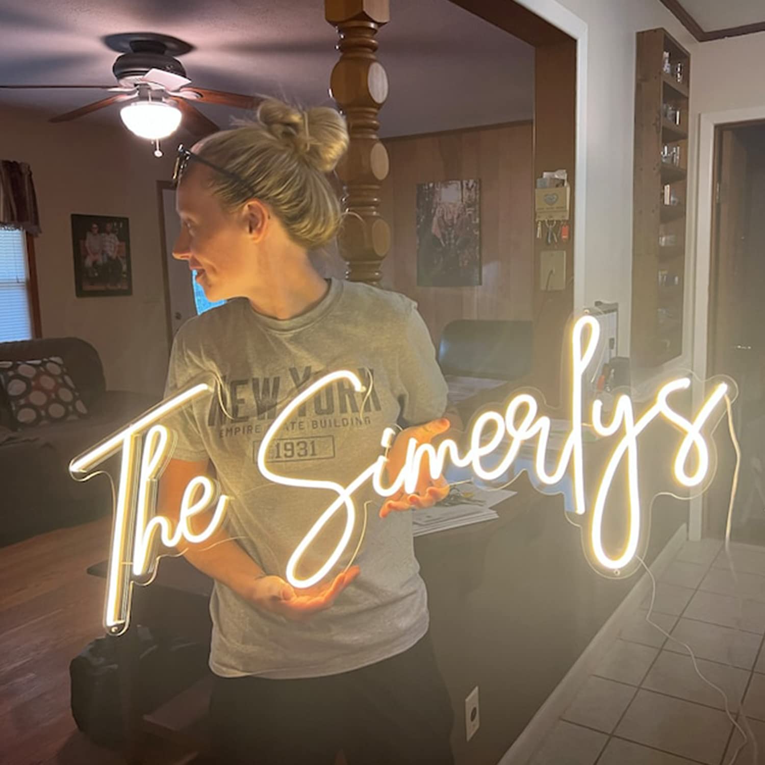 WNAKSEN Custom Neon Signs, Personalized Neon Sign Customizable for Wedding Bedroom Birthday Party Gift, Personalized Large LED Neon Light Sign Large for Game Room Bar Salon Business Shop Name Logo Neon Sign (Optional 18" to 60")