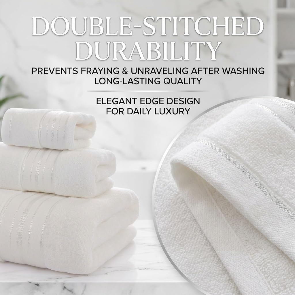 Bath Towels, Bath Towel Egyptian Cotton, 3 Packs Cotton Luxury Towels, Luxury Large Bath Towel Set 55x27 Inch, Ultra Soft Absorbent Quick Dry Towels, Premium Hotel Bathroom Towels (Grey)