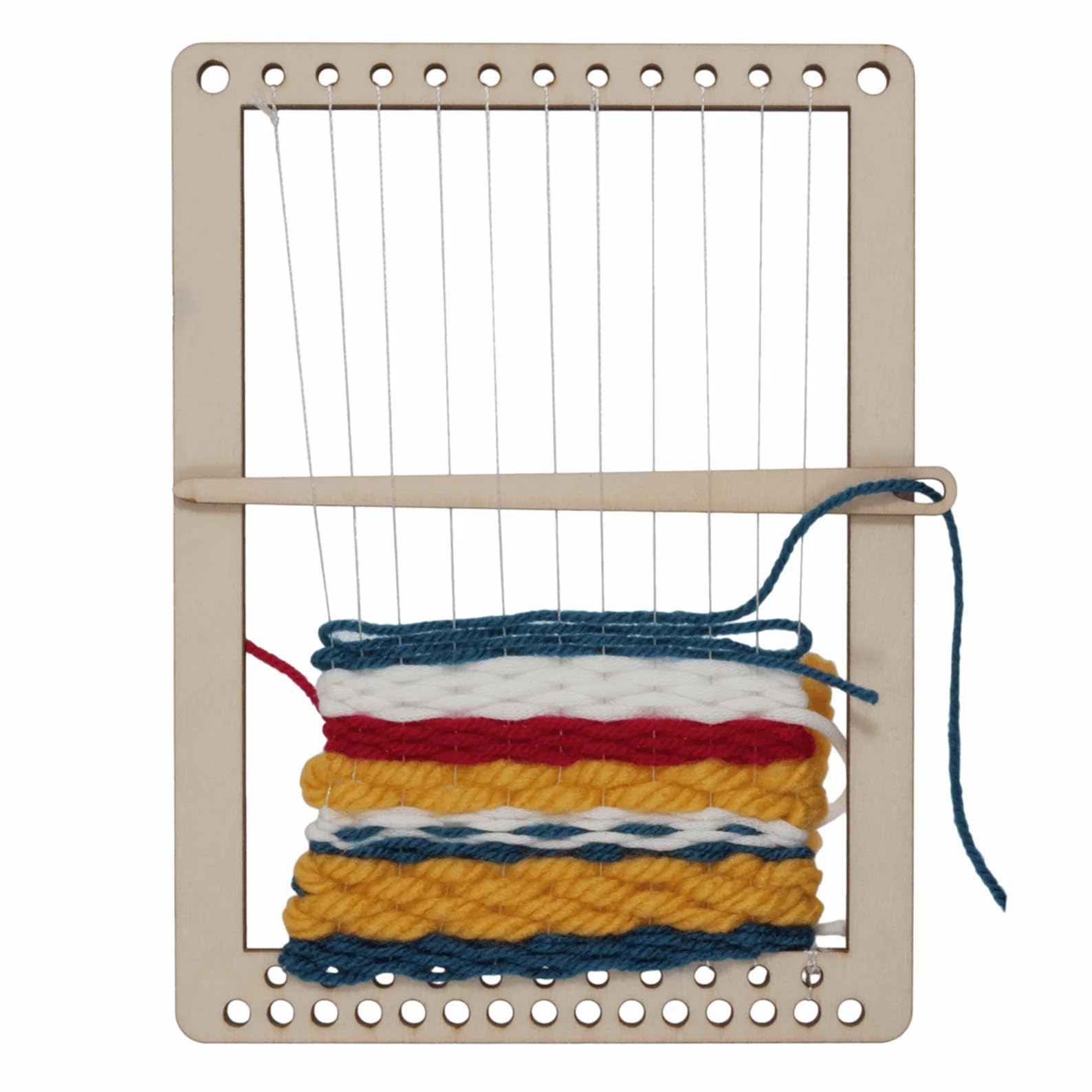 Curious Button Pack of 8 Wooden MDF Weaving Set | Loom, Comb & Needle Kit | Small (8x8cm) & Medium (15x20cm) Frames | DIY Darning Loom for Kids & Beginners – Yarn Not Included 2