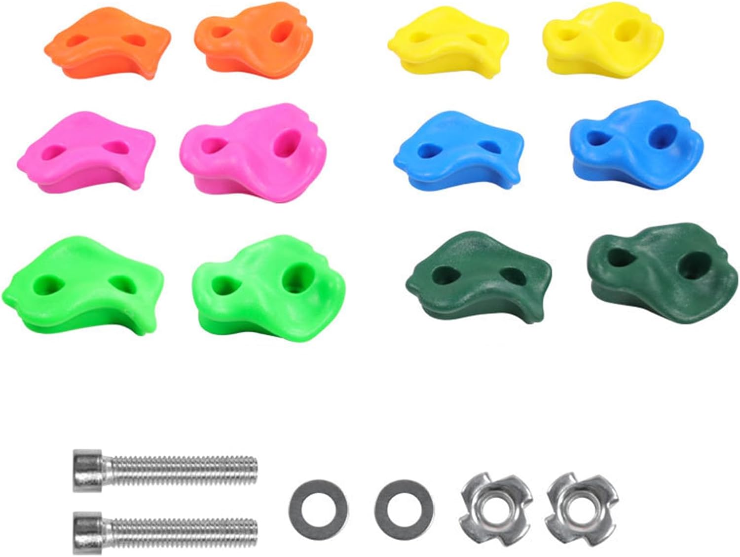 Set of 10 Colorful Rock Climbing Holds with Mounting Screws Wall Stone for Kids Improve Motor Skill and Coordination