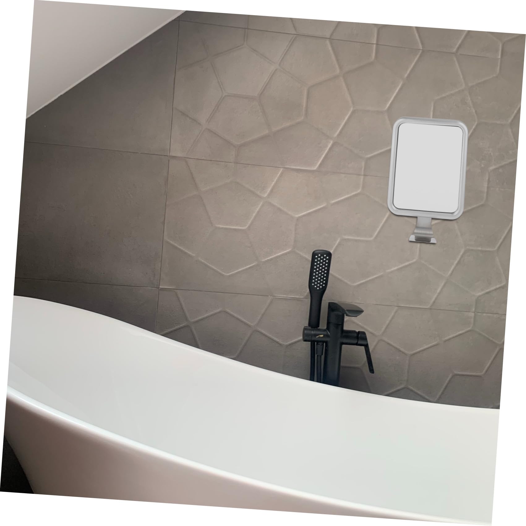 SHINEOFI Antibeschlagener Badezimmerspiegel mit Saugnapf Hochauflösender Tragbarer Makeup Spiegel ohne Bohren Geeignet für Bad und Reise Leicht zu Installieren Entfernen Silbergrau