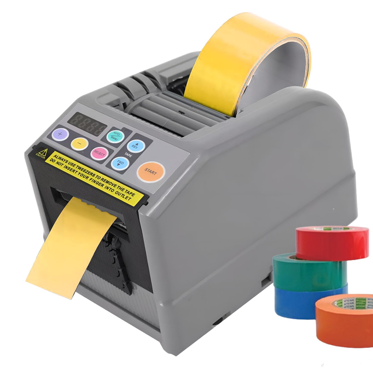 Kurflo Automatischer Klebebandspender, Elektrischer Klebebandabroller für Bandbreite 6-60mm, Länge 999mm, Bandspender, Elektrischer Bandschneider, Bandschneidemaschine für Büro, Schule und Laden