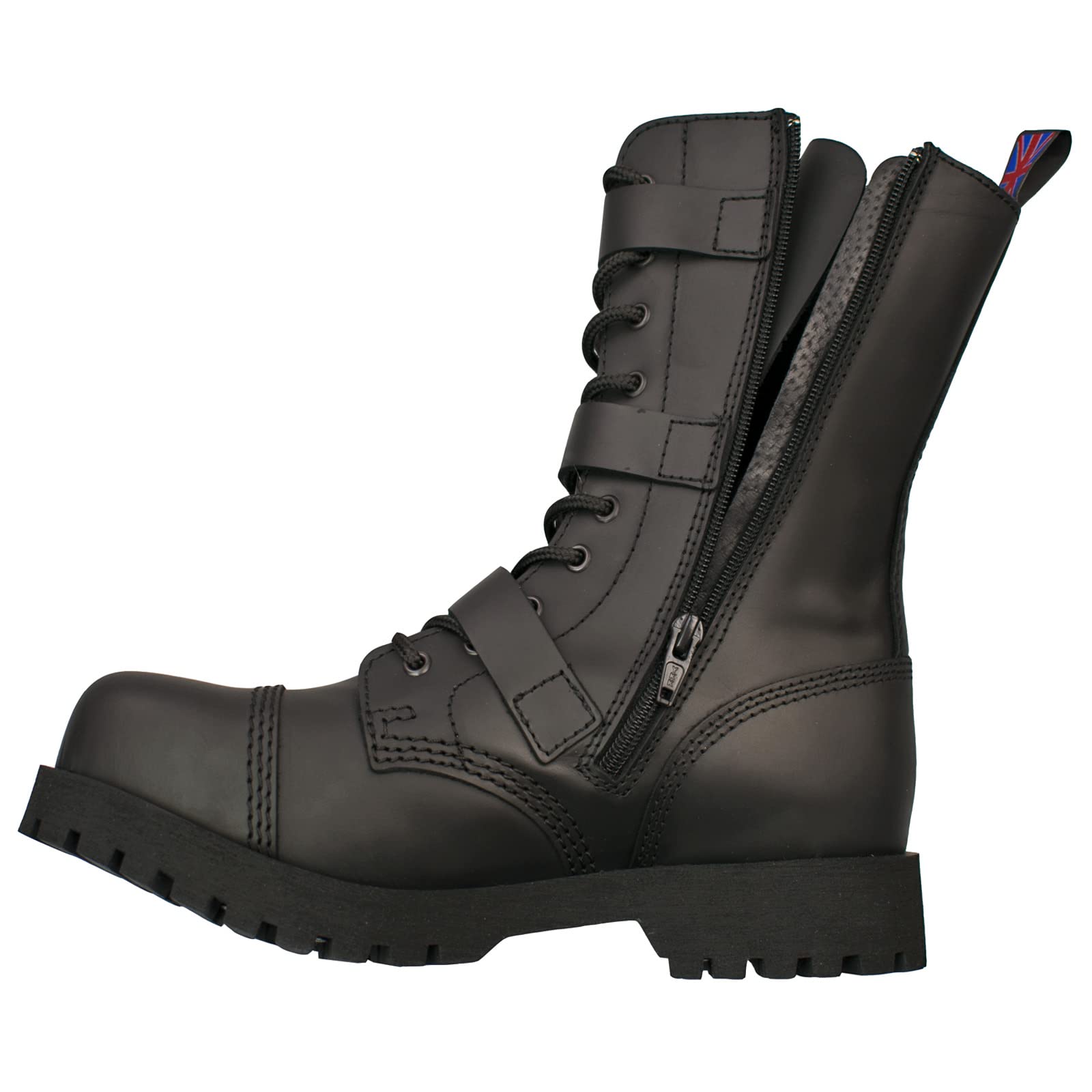 Alpha Rangers 10-loch Boot Schwarz Ranger Unisex Schnallen Buckles Gothic 5060