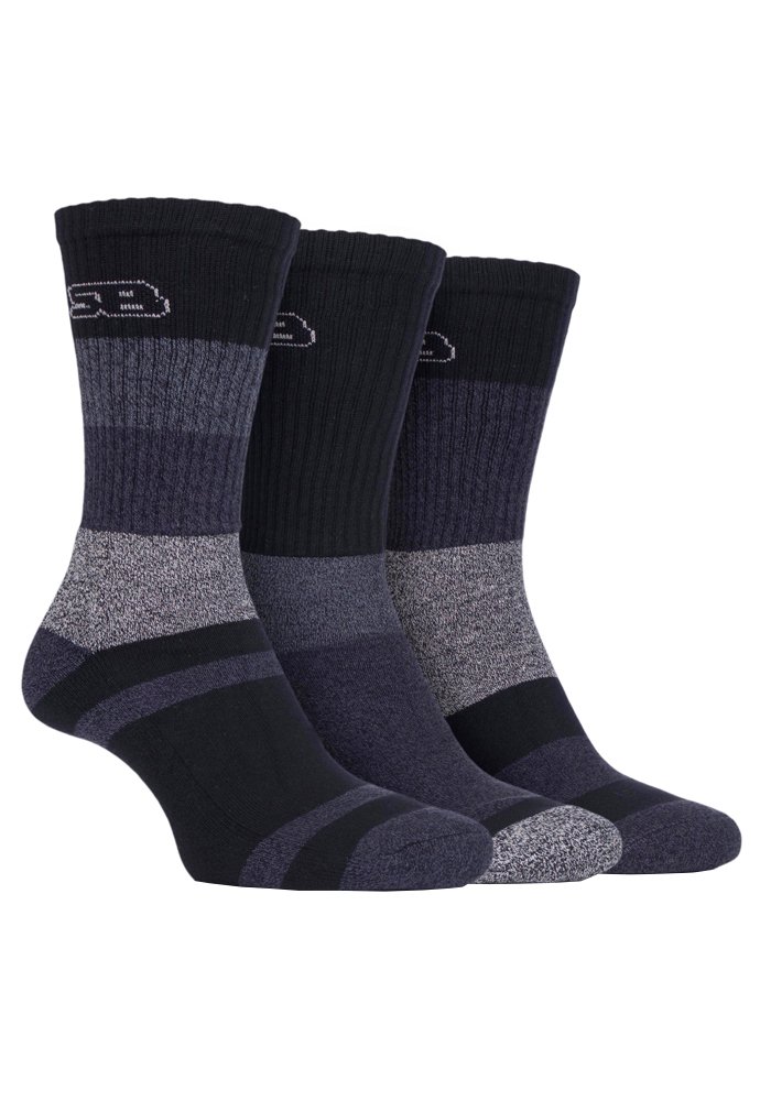 Storm Bloc - 3 Pairs Ladies Anti Blister Lightweight Breathable Cotton Summer Walking Hiking Socks with Padded Sole (4-8 uk, SBLS002BLKK)