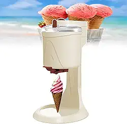 CNAOHGHN MáQuina De Sorvete Italian De 1000ml,MáQuina De Sorvete Soft Serve,Mini MáQuina AutomáTica Pequena De Cone De Iogurte, Com Copo Medidor E EspáTula