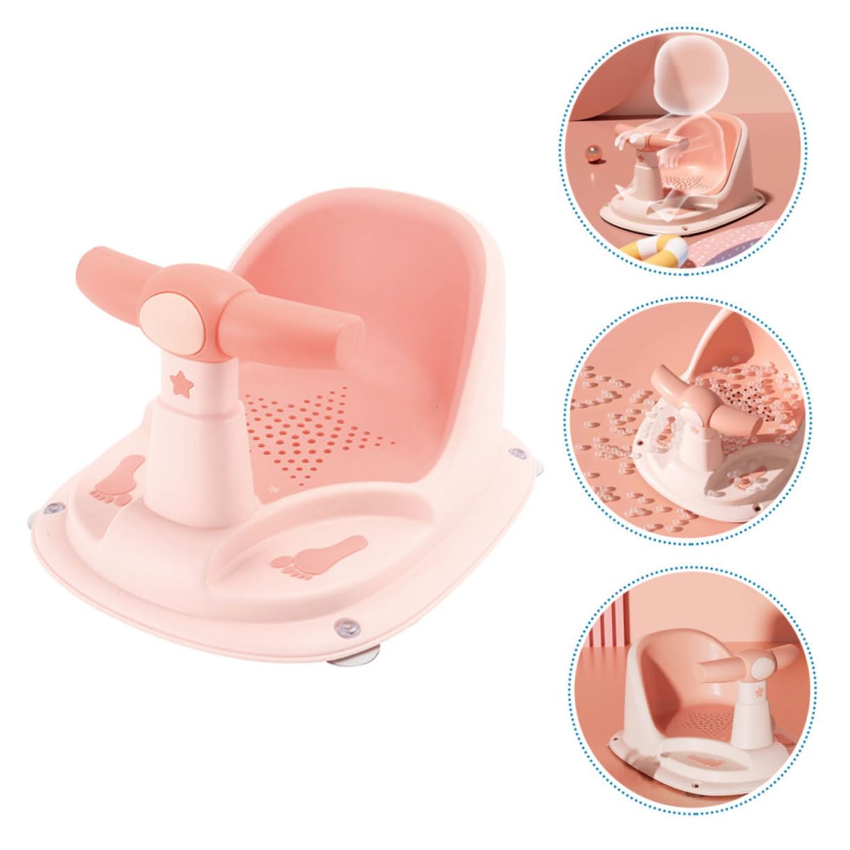 Healvian Babybadewannensitz für 6-12 Monate Babys mit Rutschfestem Design und Ergonomischer Form aus Pp und Tpe für Sicheres Baden zu Hause im Apartment
