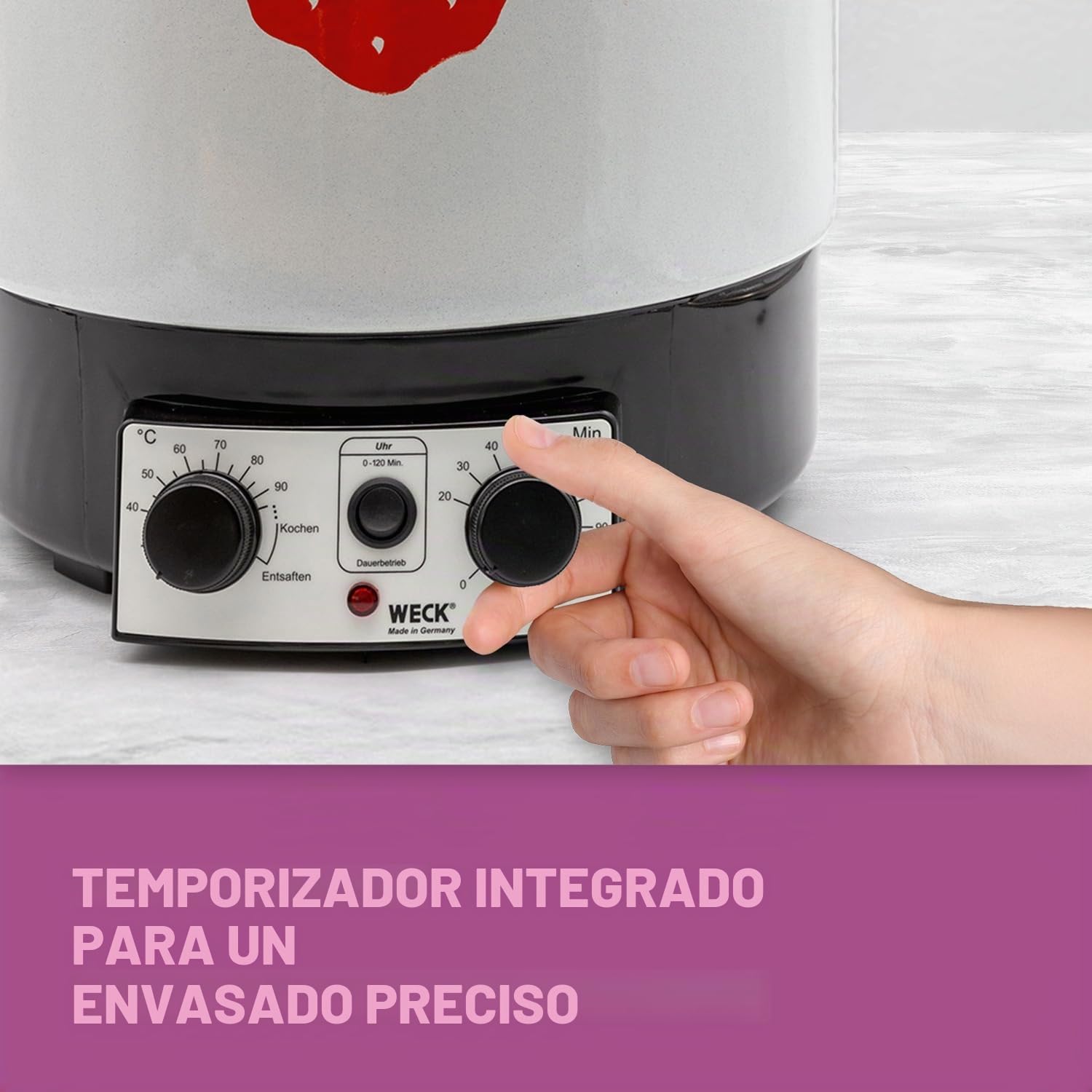 WECK Esterilizador eléctrico WAT 15 (esterilizador esmaltado, dispensador de agua caliente, cocedor de vino caliente, termostato, temporizador, 29 litros) 6830