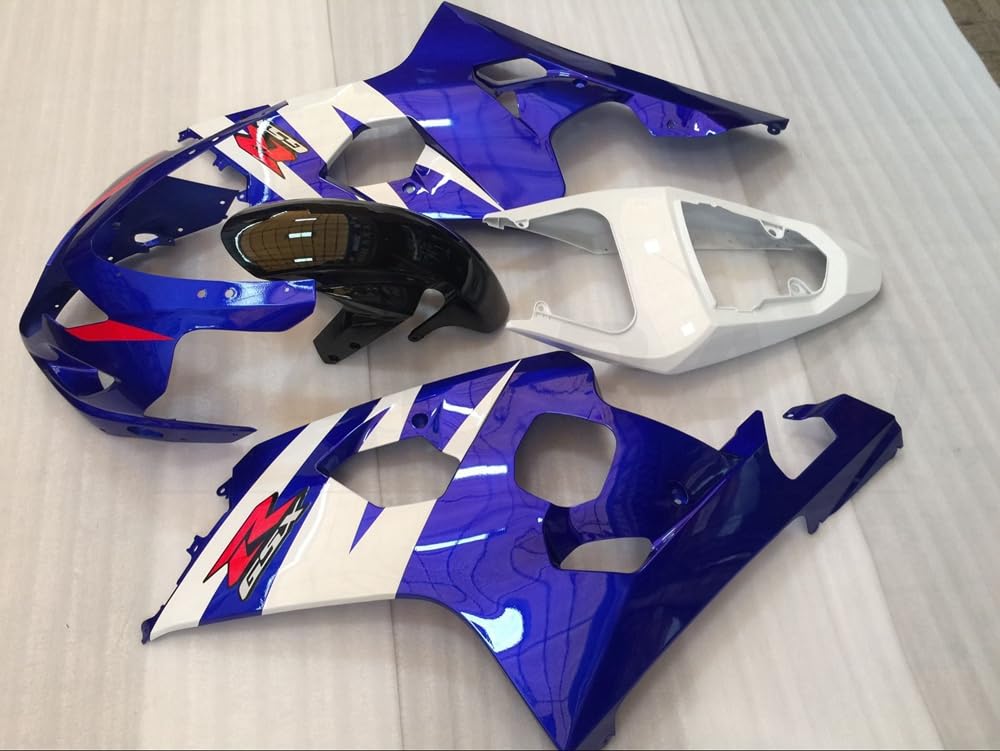 Kit de carenado para motocicleta GSX-R750 GSX-R600 K4 2004 2005 04 05 GSXR 600 750 K4 Cuerpo de carenado ABS de inyección (Azul Negro) 100NT