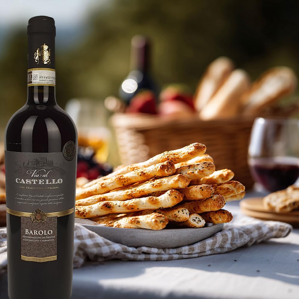 Via al Castello Barolo DOCG, trocken, sortenreines Weinpaket + VINOX Winecards (6x0,75l)
