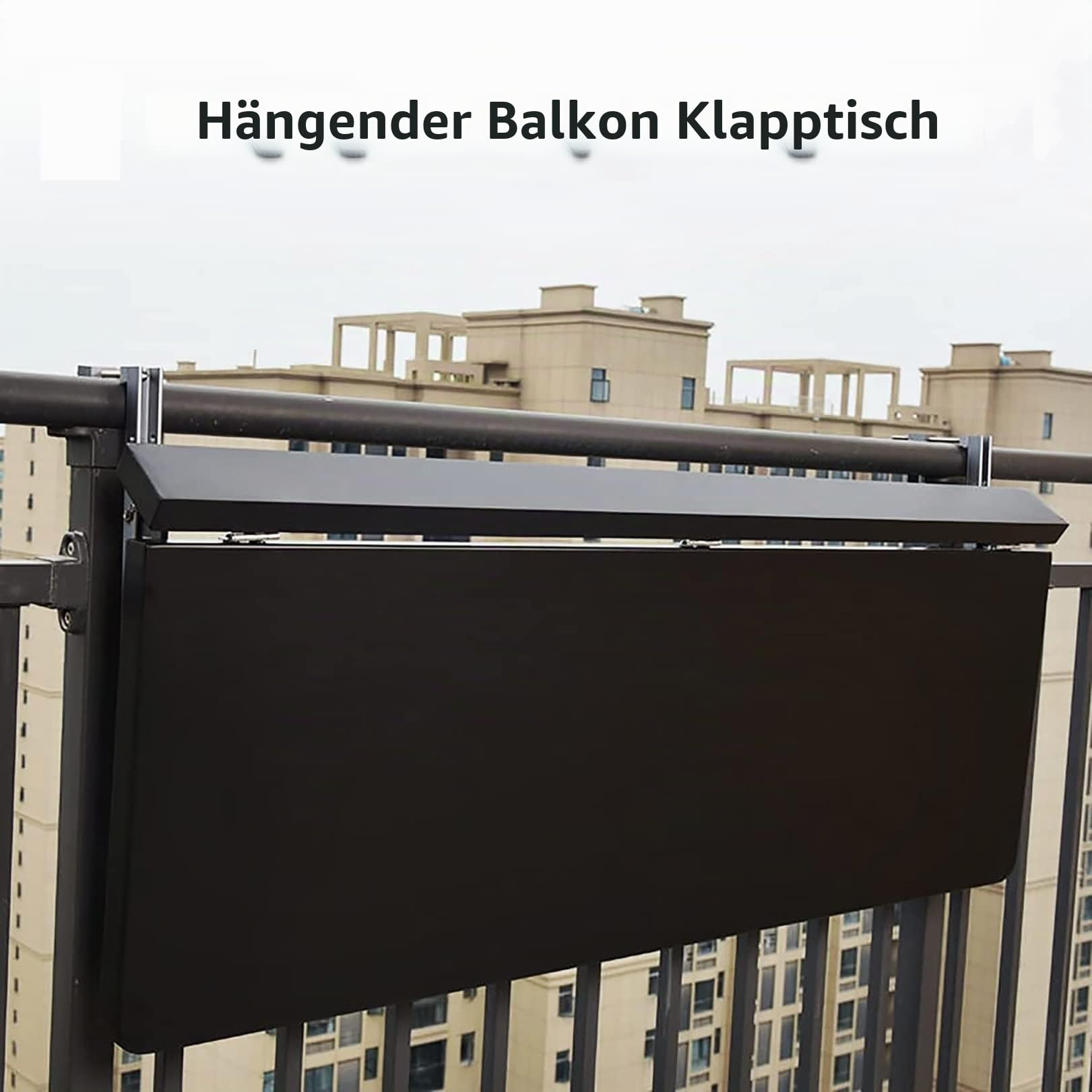 Balkonhängetisch Klappbar Hängend, Balkon-Hängetisch,5-Fach Höhenverstellbarer Hängetisch Kleiner Balkontisch Aufklappbar, Klapptisch, Wandtisch Für Terrasse Garten Geländer Tisch