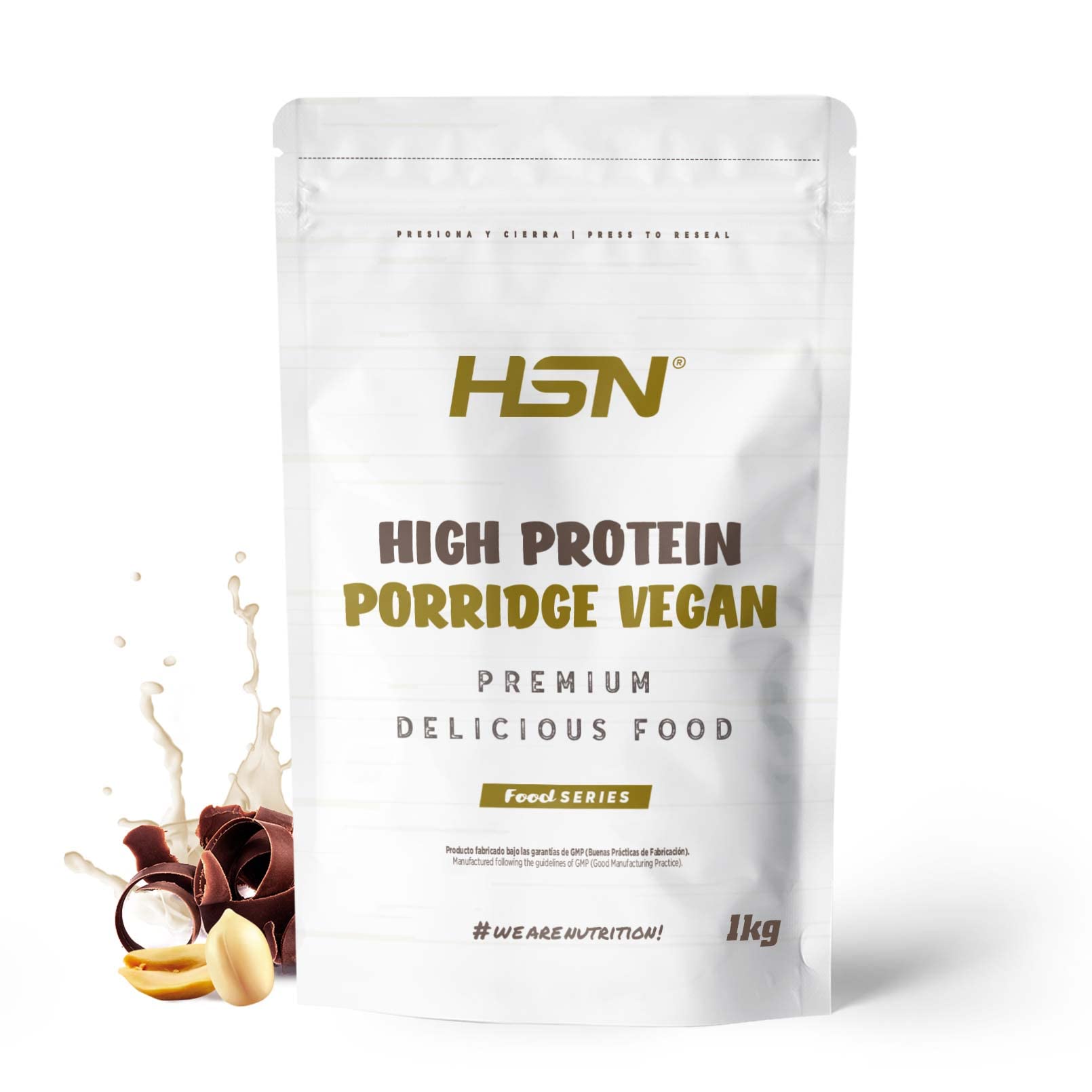 HSN Gachas de Avena Proteicas Veganas Chocolate Cacahuete 1 kg Porridge Proteico