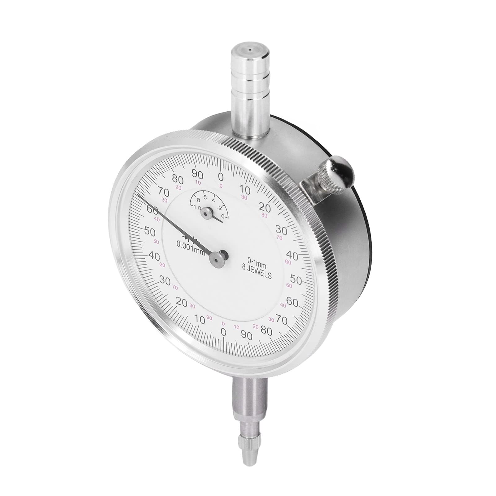 Garosa Comparatore a Quadrante, Comparatore a Quadrante in Lega di Alluminio, Gamma da 0 a 1 Mm, Precisione 0,001 Mm, Dimensione 59, Strumento di Misurazione per Macchinisti, Ispettori, Uso in