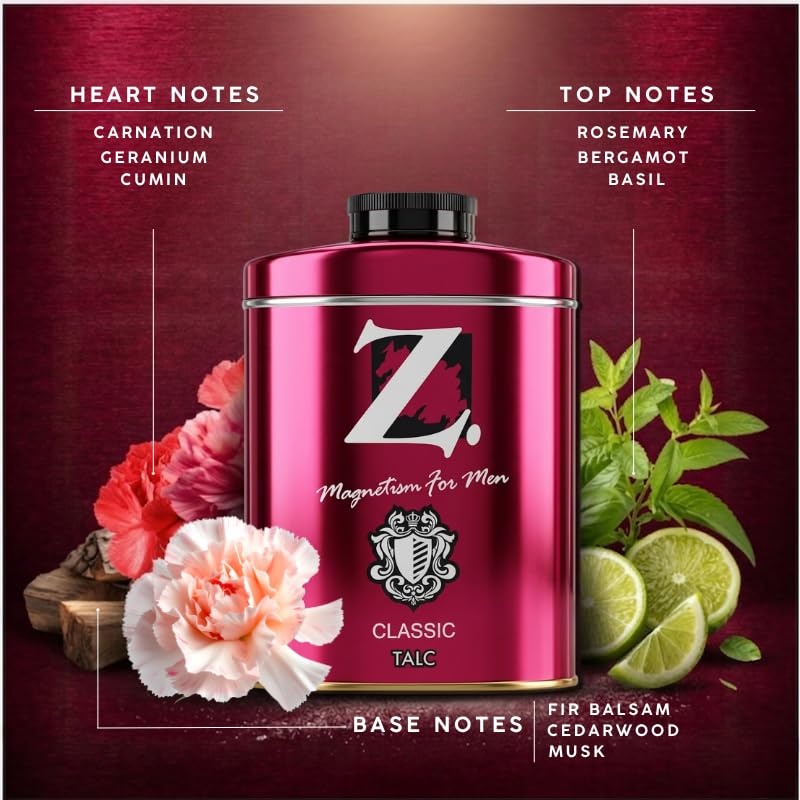 Image of Z Magnetism Classic Deodorizing Talcum Powder 200g & Deo for Men 150ml | Signature Woody & Musky Fragrance | Fights Body Odor with Long Lasting Freshness | Suitable for All Skin Types (Combo Pack of 2)