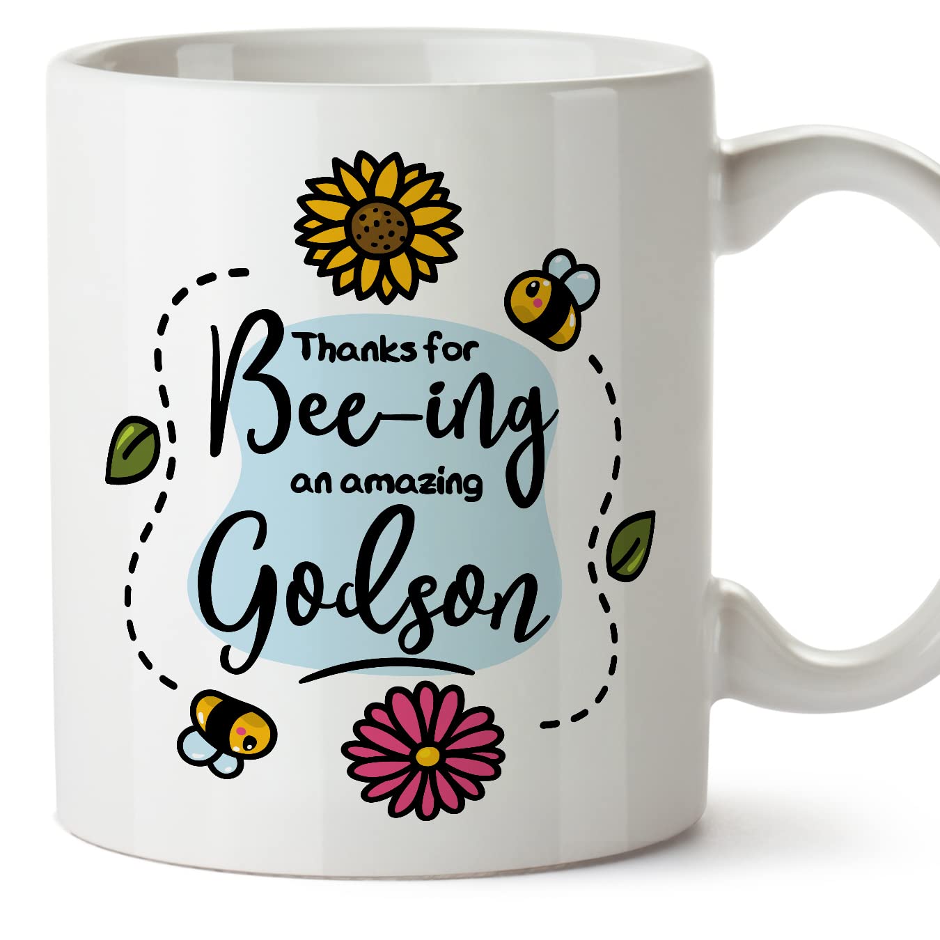 MUGFFINS Godson Mug - in English - Thanks for Beeing Amazing - Funny Gift - Ceramic 11oz Mug