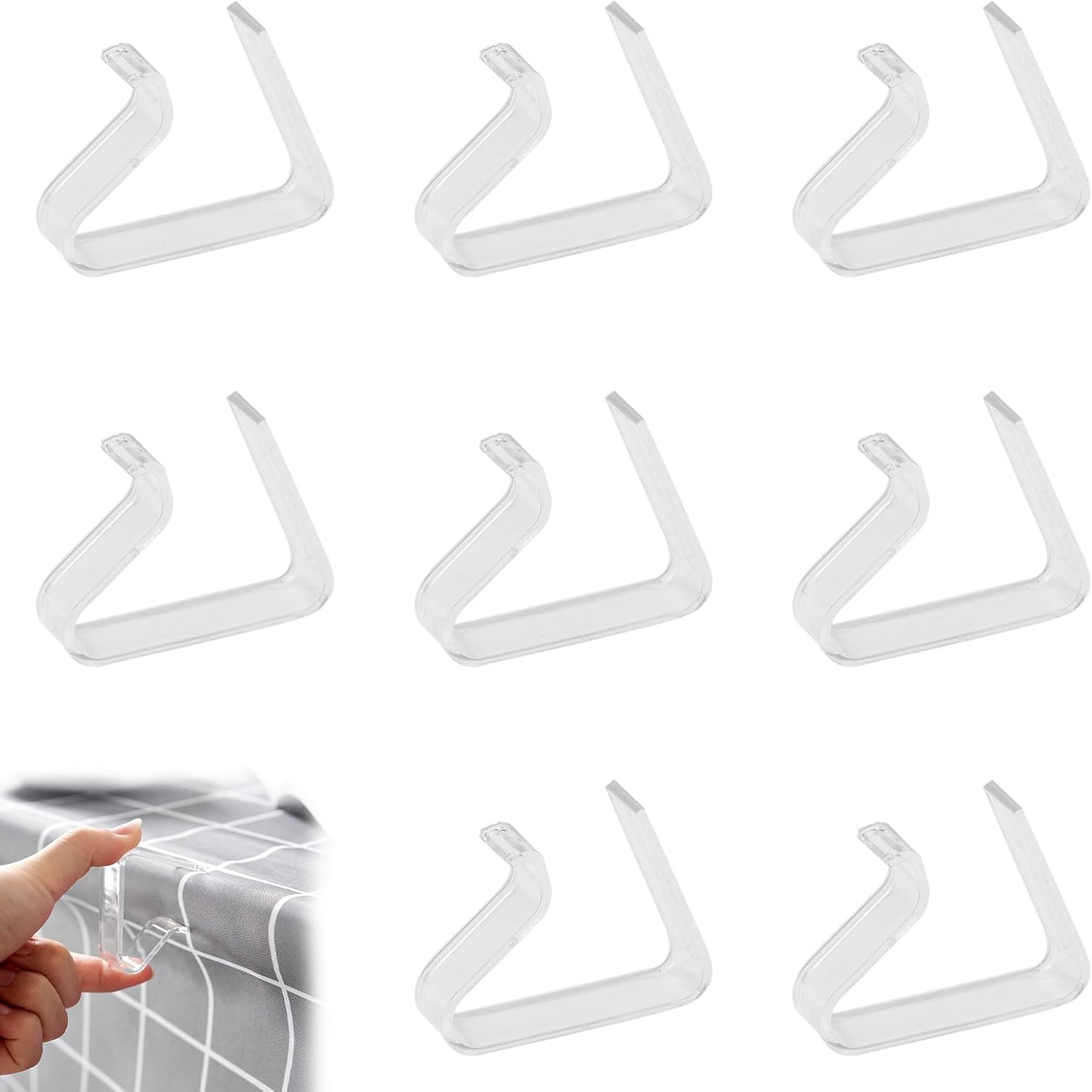8pcs Plastic Table Cloth Clip Clear Table Cloth Clips for Outside Table