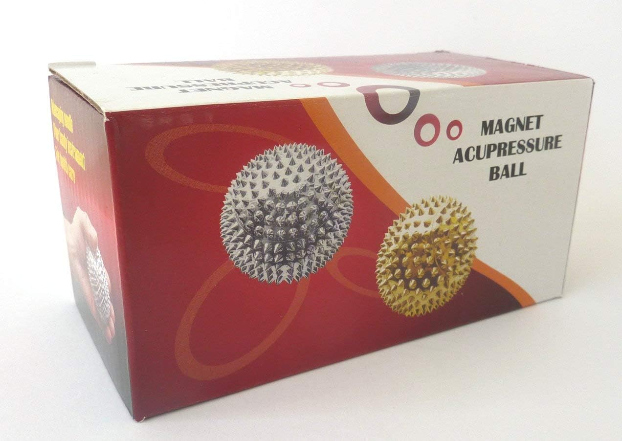 QIMACPLUS Acupressure Magnetic Needle Ball Massager | Manual Health Care Therapy Balls for Pain Relief & Relaxation (Pack of 2, Golden) 2