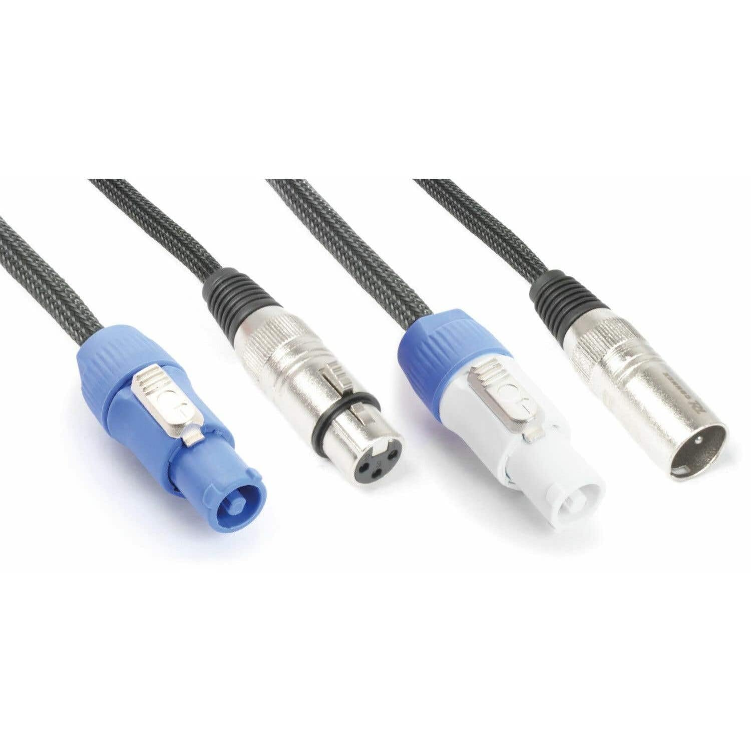 PD Connex Cable de audio combinado Cordón Conector Power b - XLR M/Conector Power A - XLR F - 5m - Ideal para conectar sus altavoces de megafonía