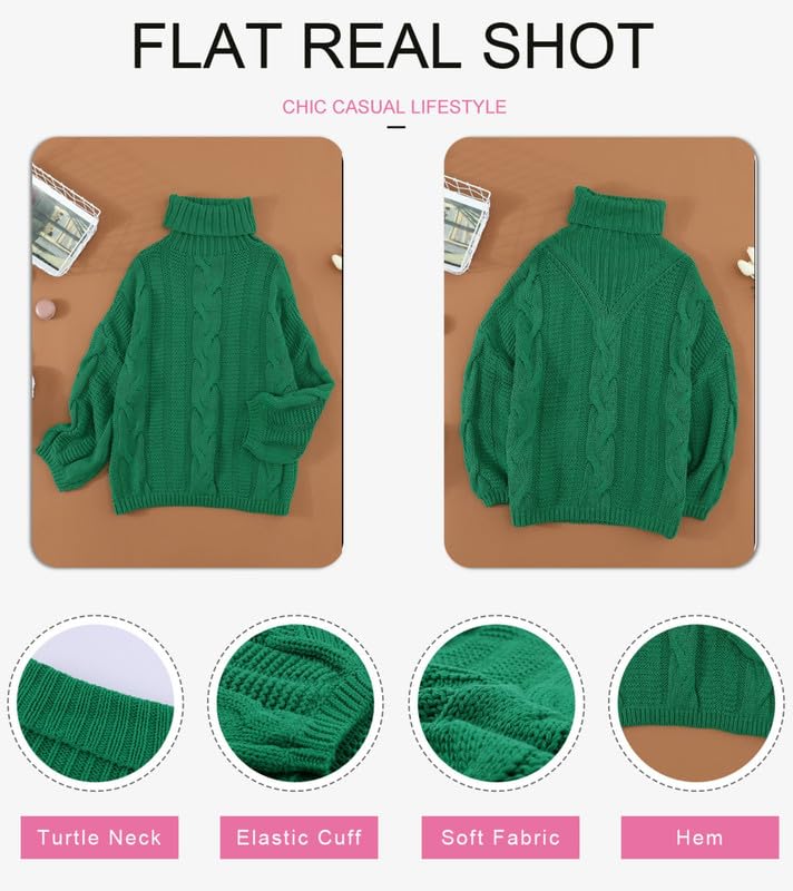 Dokotoo Womens Turtle Neck Sweater Fashion 2025 Loose Casual Cozy Chunky Pullover Tops4