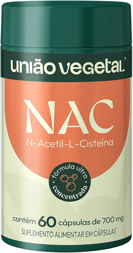 NAC N-Acetil L-Cisteína 60 Cápsulas - Suplemento com 600mg por Cápsula, Suporte para Desempenho Físico e Bem-Estar