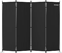 Vista 7 de GOJOOASIS Divisor de habitación de 4 paneles plegable pantalla de privacidad para el hogar, oficina, decoración de dormitorio (beige)