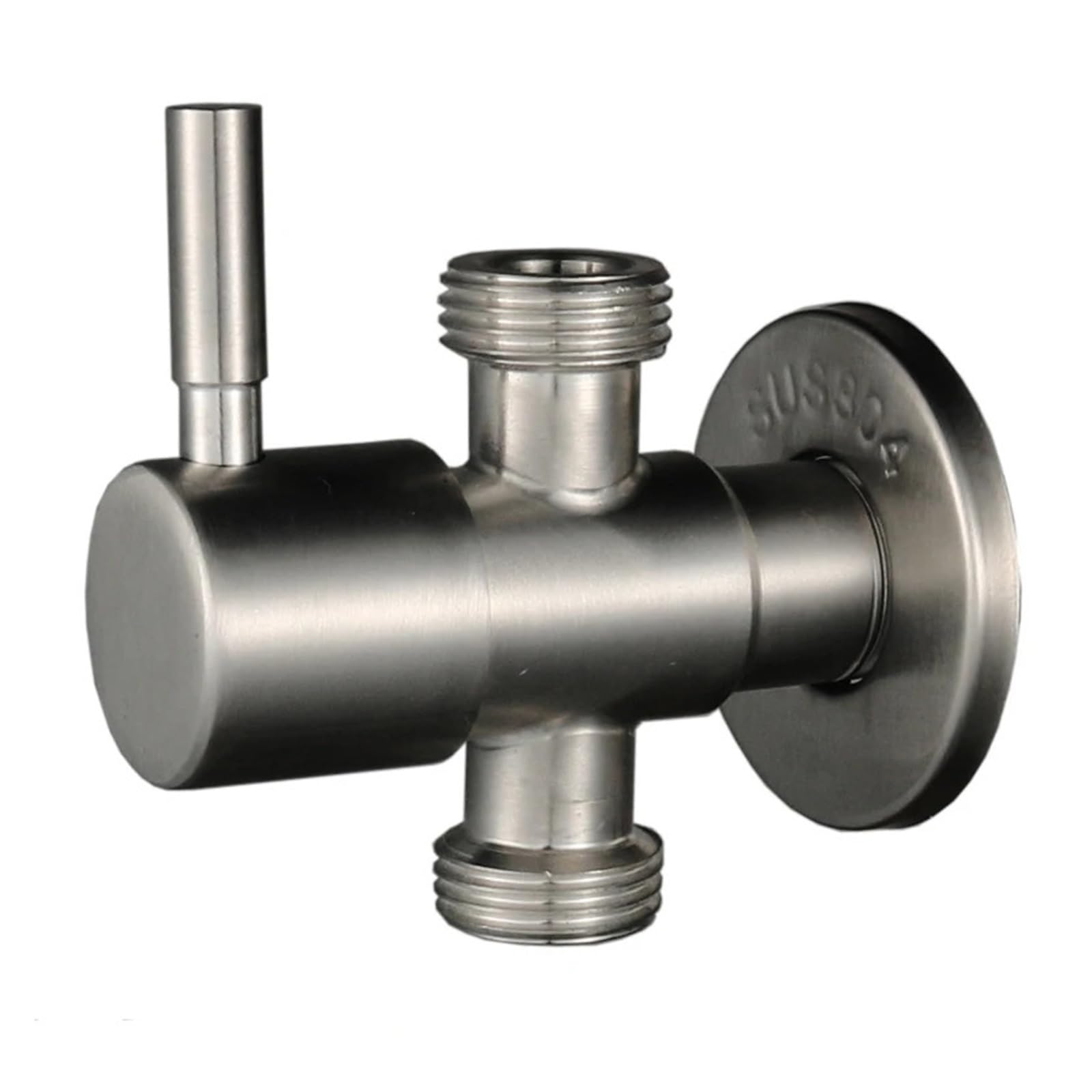 Bnjlsdatwr Chrome Valve， 304 Stainless Steel Angle Valve Triangle Threaded Stop 1 In 2 Out Faucet Suitable For Bathroom Kitchen Toilet