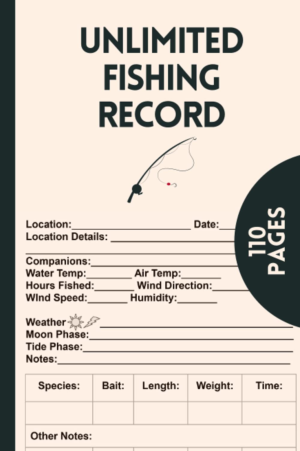 unlimited fishing recorder: easy and simple log book , fisherman's journal, the essential details of fishing trip
