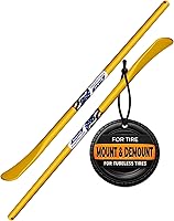 Bovkad 32 Inch Heavy Duty Tire Spoon Bars, 2-Pack Solid Steel Tire Irons for Truck SUV Semi Tires - Non-Slip Grip Yellow