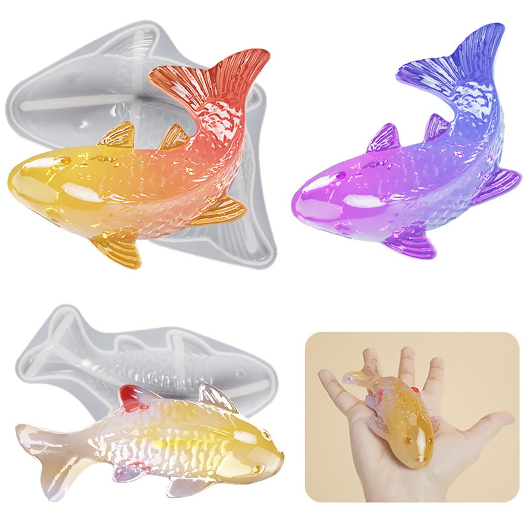 Amazon.co.jp: Rolin Roly シリコンモールド鯉 こい魚 2個セット 