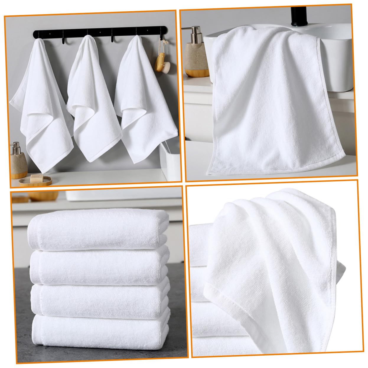 Alipis 3 Set Asciugamano Da Bagno Morbido Per Il Viso Altamente Assorbente Pulire Salvietta Asciugamano A Nido D'ape Strofinacci Da Cucina Asciugamani Da Bagno Cotone Bianca 3 Pezzi * 3