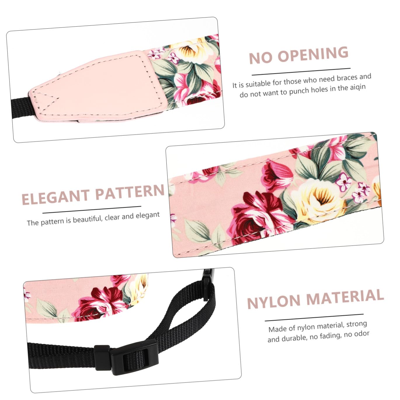 Verstellbarer Haken mit Verstellbare Ukulelengurt Ukulele Hawaii Stil Nylon Spiel Länge und Hohe Faltbeständigkeit Zufälliger bei Gelegenheit