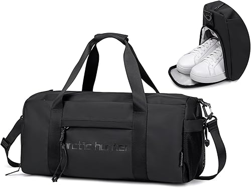 ARCTIC HUNTER AH Bolsa de gimnasio pequeña para hombres y mujeres con compartimento para zapatos, ideal para deportes, viajes y viajes nocturnos,