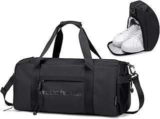 ARCTIC HUNTER AH Small Gym Bag Duffel Bag for Men Women with Shoe Compartment Ideal for Sports,Travel,and Overnight Trips, Athletic Gear Workout Weekender Bags, Black