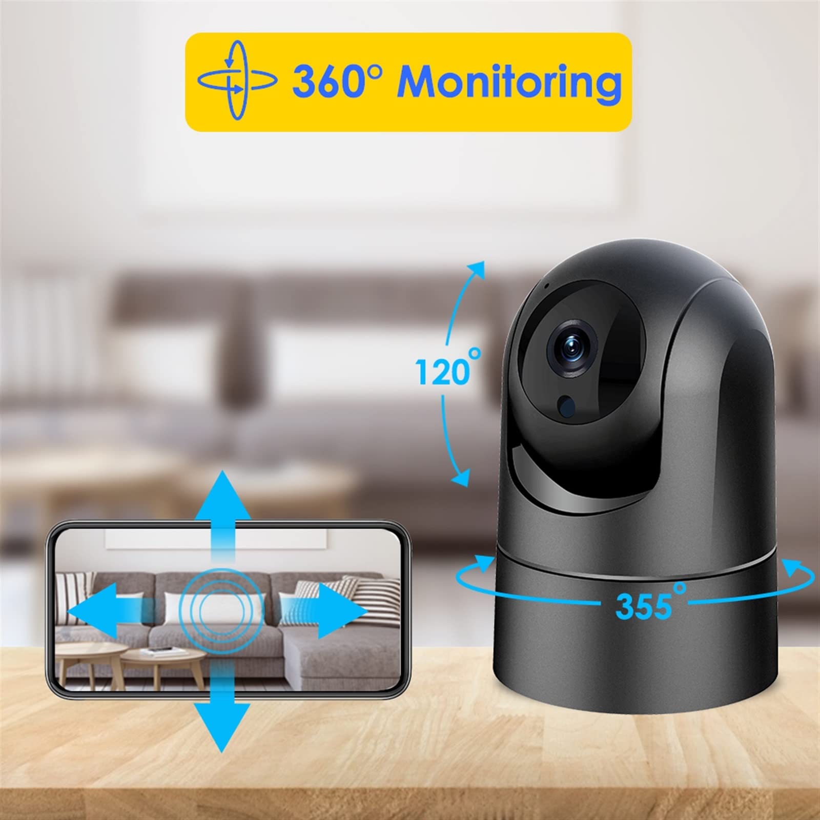 Telecamera Wifi Esterno, Telecamera IP 5G 1080P Baby Monitor Telecamera di sicurezza CCTV Indoor AI Tracking Telecamera di videosorveglianza for visione notturna IR Alexa P2P ,Sicurezza, Antifurto(4MP