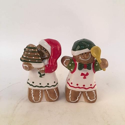 Blue Sky Ceramics Juego de sal y pimienta de pan de jengibre, multicolor