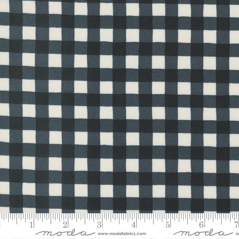 Miniatura 2 de Holidays at Home Gingham Checks and Plaid Fabric - Charcoal Black 56078 13 por Moda Fabrics