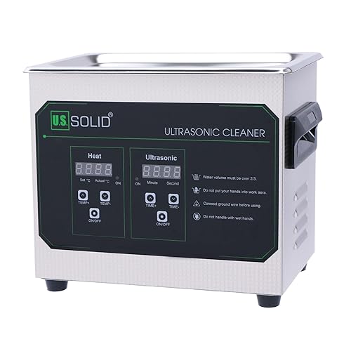U.S. Solid Limpiador ultrasónico, máquina de limpieza ultrasónica de acero inoxidable de 40 KHz con temporizador digital y calentador para industria