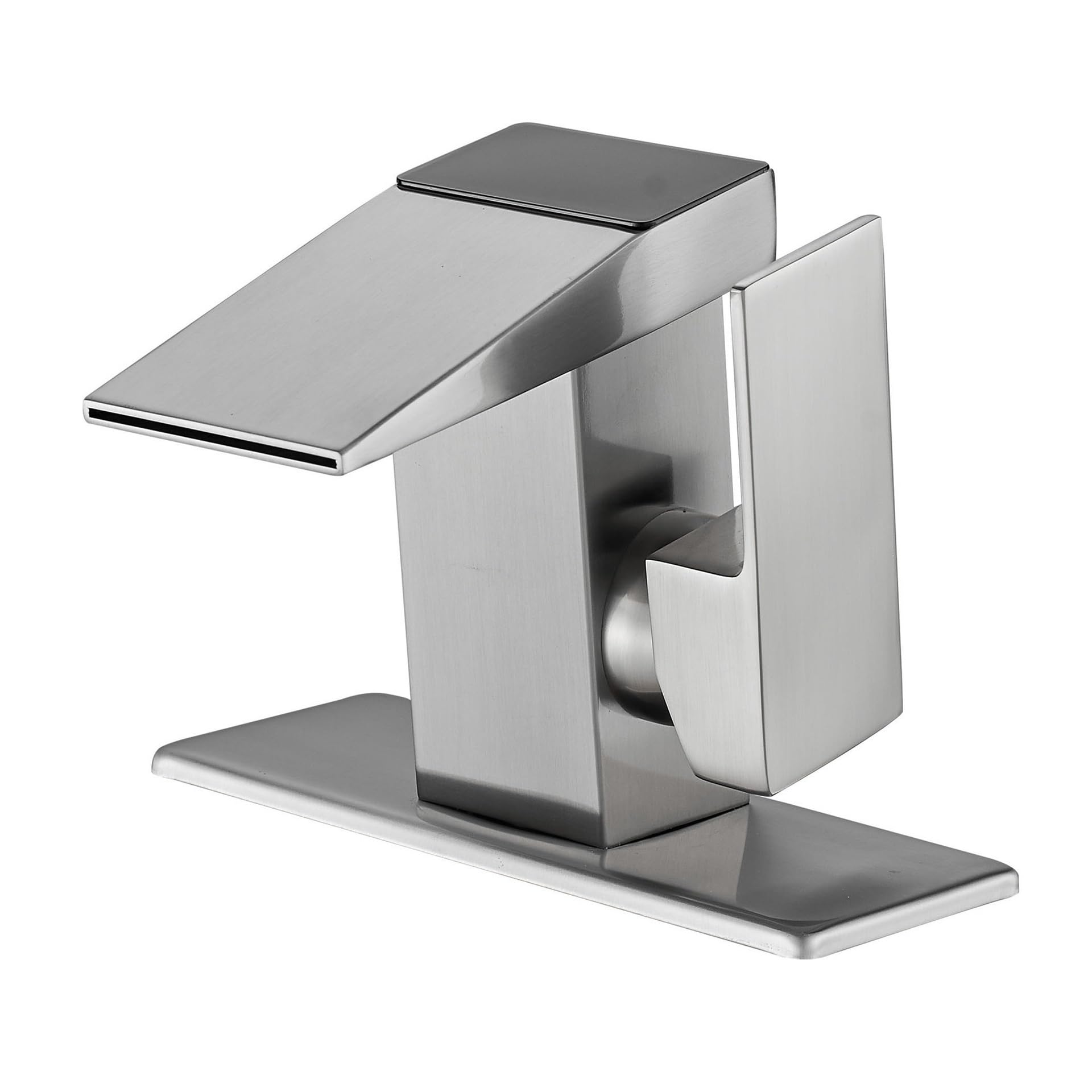Soywim Nickel With Hose Waterfall Led Bathroom Faucet, Matte Black For Lavatory Vanity Basin Single Hole Handle Modern Mixer Tap,High-Pressure Resistant(Nickel With Hose)