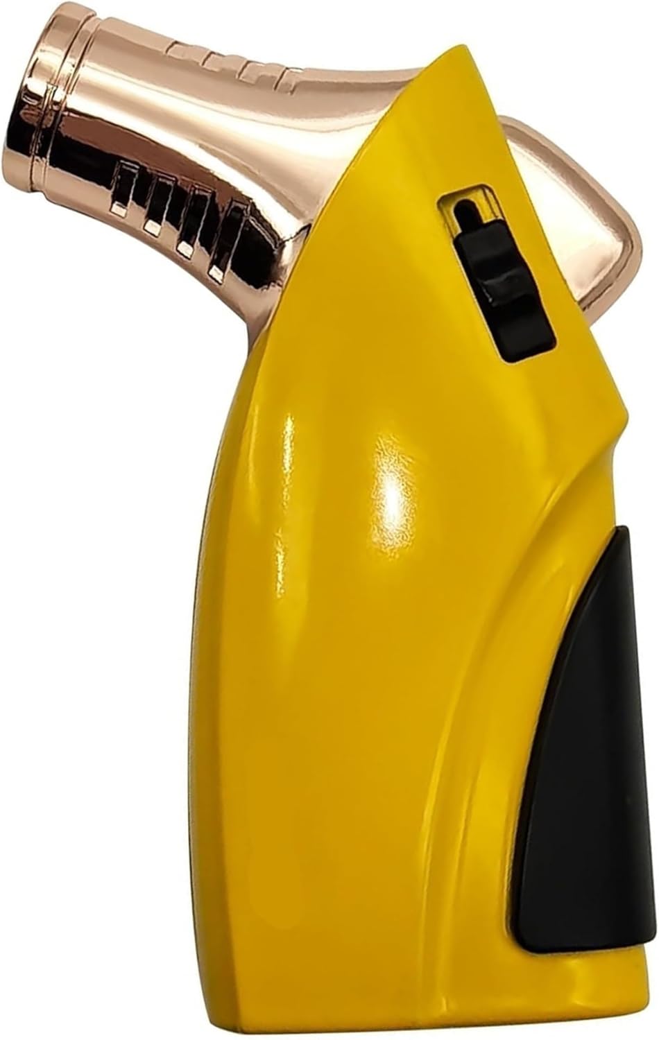 Windproof Jet Torch Butane Lighter, Multifunctional with Punch Hole and Safety Lock, Refillable Adjustable Flame Portable Lighter (Gold)(Black)