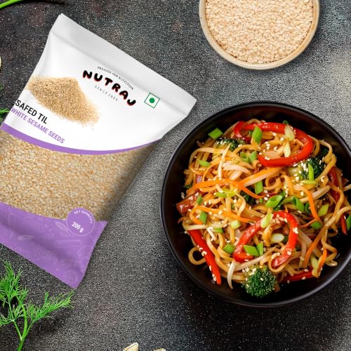 Image of Nutraj White Sesame Seeds (Safed Til) 400g (200g Pack of 2)