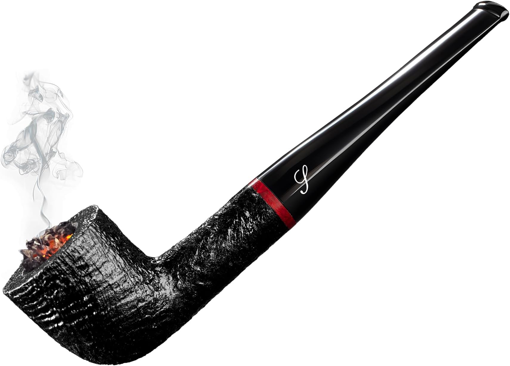 Briar Wood Tobacco Pipe – Handmade Zulu Style Pipe with 9mm Filter, Smooth Stem – Premium Pipe for Men with Gift Box