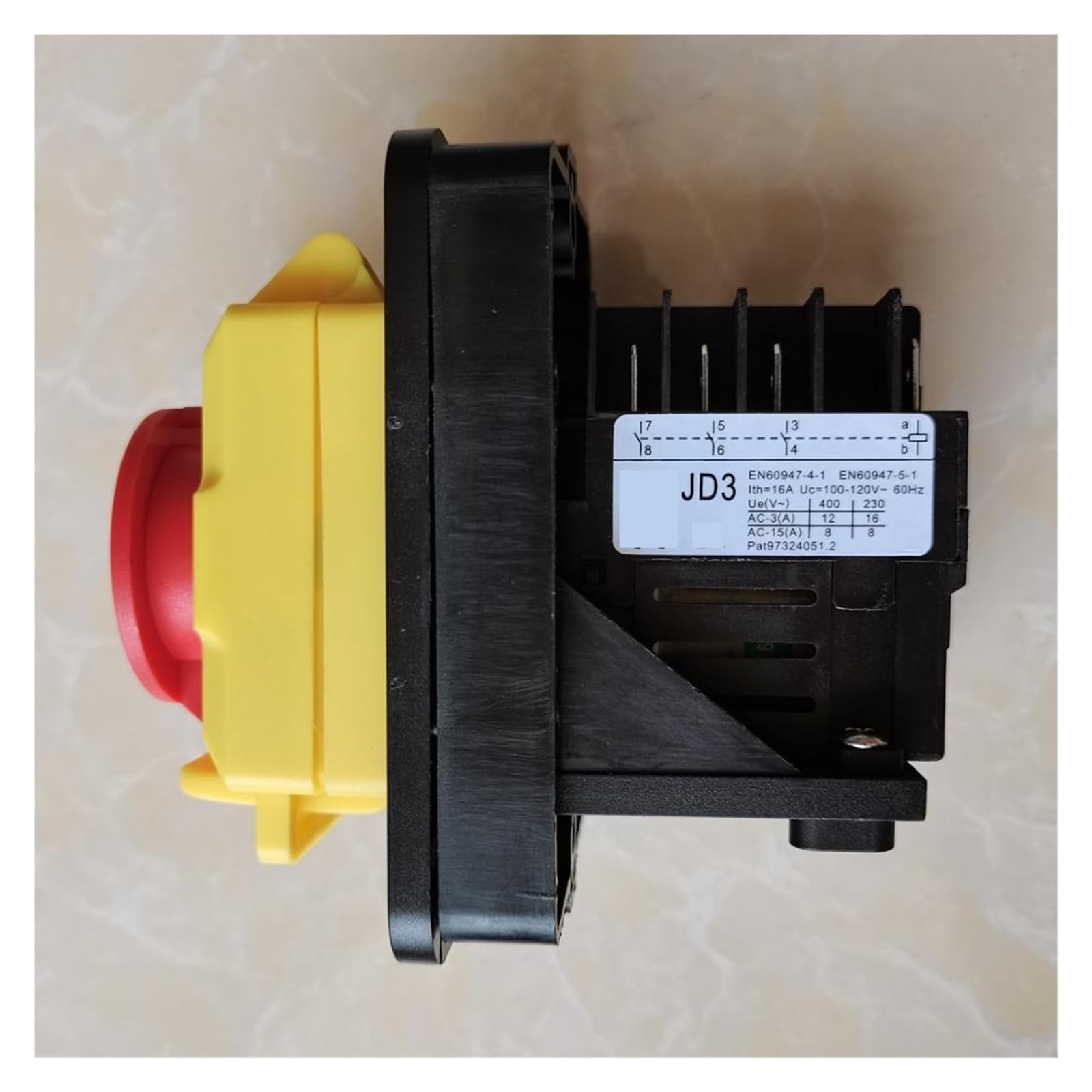 AARTERZZA Emergency Stop Switch KJD11 Electromagnetic Switch Emergency Stop Pushbutton Switches for Industrial Machine Tool Equipment JD3 Relay 4NO 5NO(8Pins-120V)