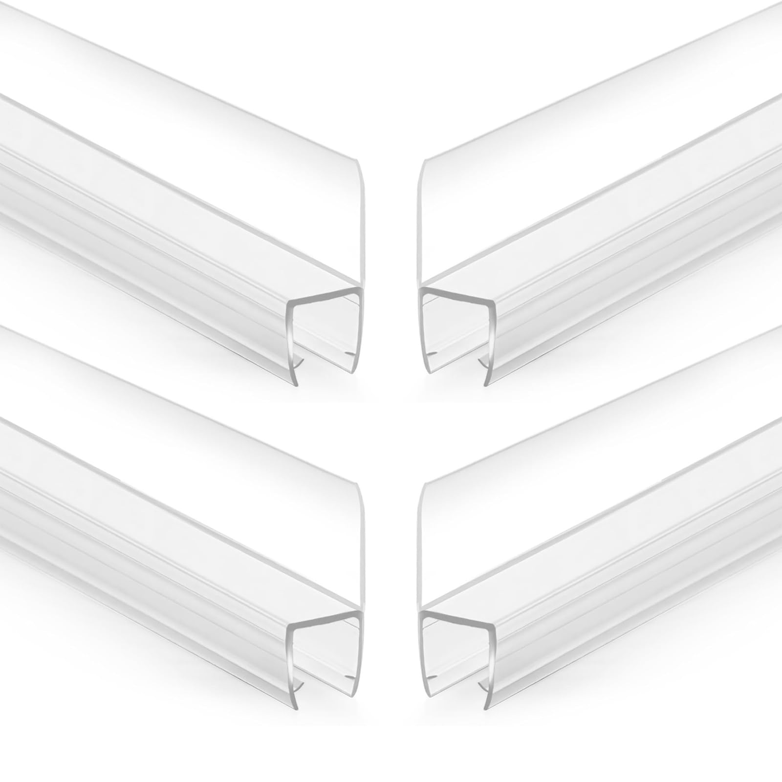 Uszczelnienie drzwi prysznicowych, Dolna listwa uszczelniająca drzwi Prysznic PVC do parawanu, pakiet 1-4 6-12mm (4 szt., 6 mm/0,23 cala)