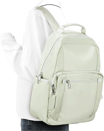 VECAVE Mochila ligera e informal para laptop para mujer, mochila de viaje con compartimento para laptop, A5-verde menta