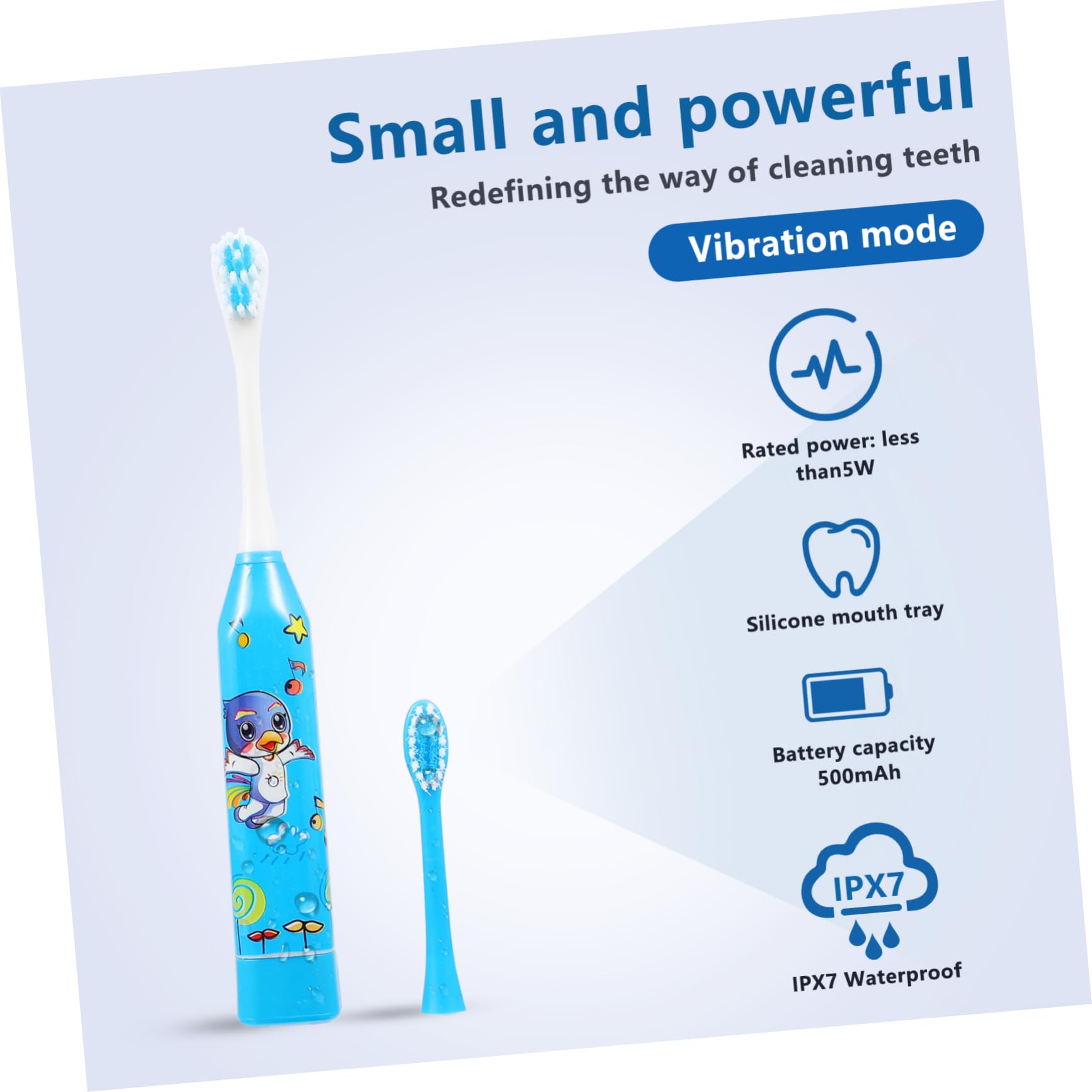 minkissy 8 Pz Spazzolino Automatico Detergente Per La Casa Spazzolino Usb Per Neonati Da Denti Ad Sonore Orale Pulitore Elettrico Batteria a Secco Impermeabile Bambino Abs