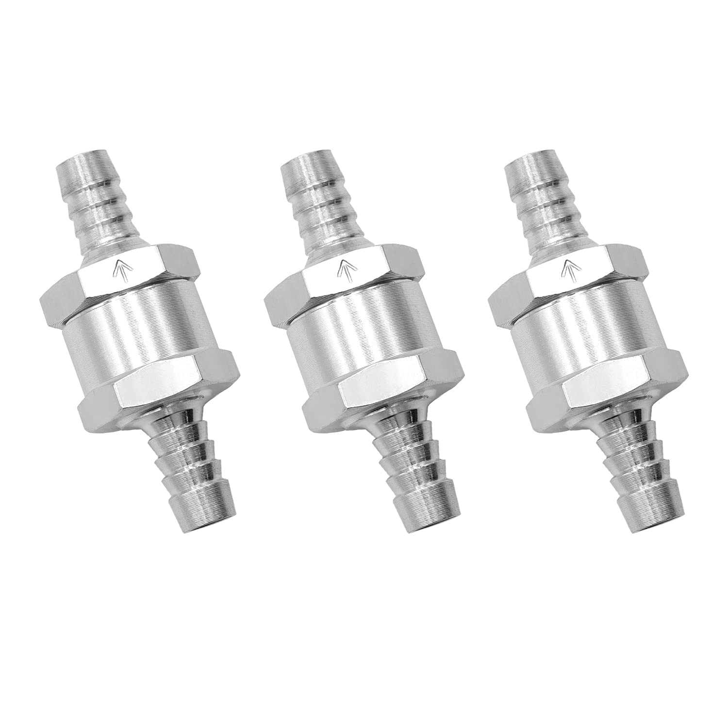Tnuocke 3PCS 1/2" 12mm Non-Return One Way Check Valve,Aluminium Alloy Fuel Hose Check Valve Control Accessories for Petrol Diesel Fuel Oil Water H-032-12mm