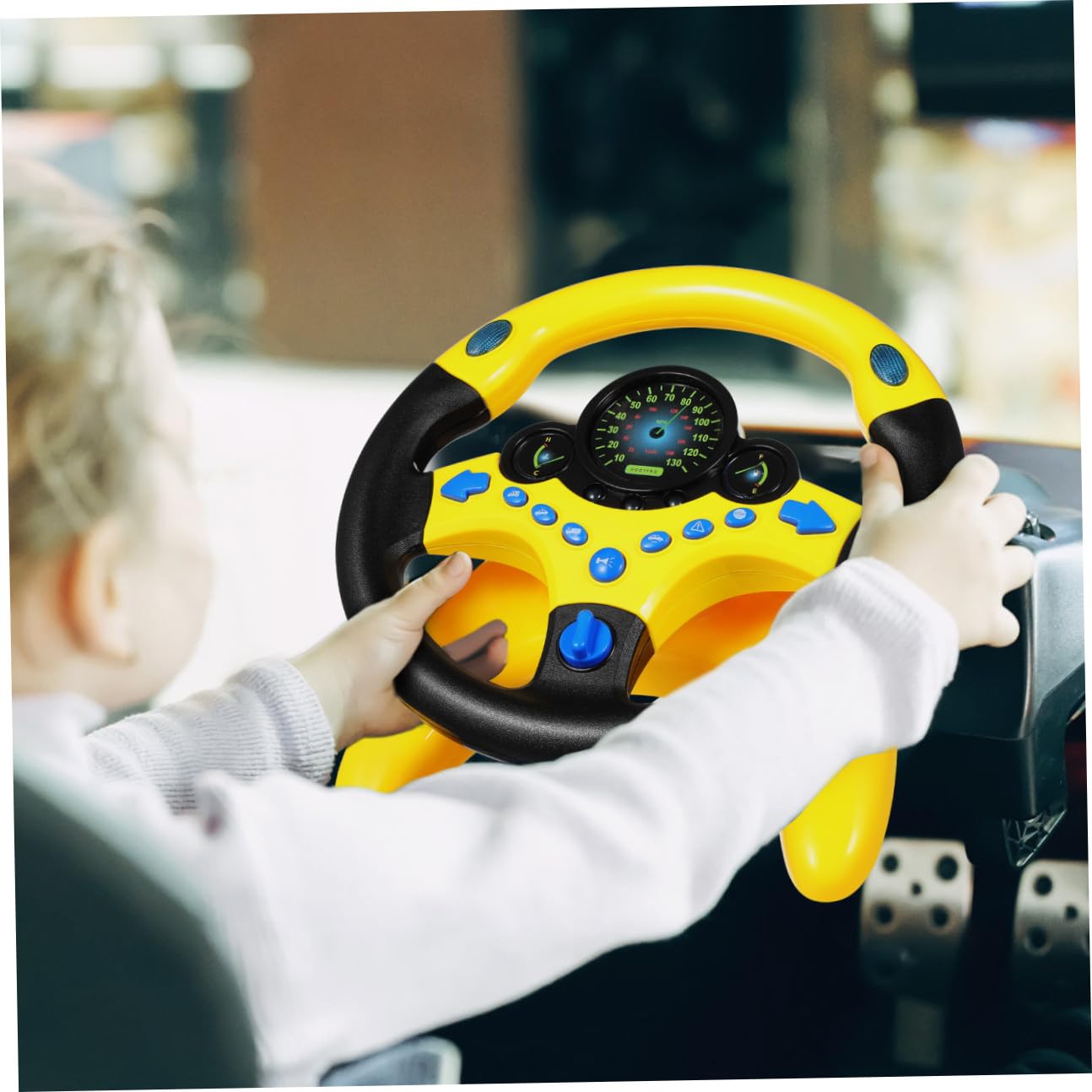 Toddmomy Volante Giocattolo Per Bambini Con Luci e Musica, Mini Volante Di Simulazione Guida Educativa Portatile Per Gioco Di Ruolo e Apprendimento Interattivo Famiglia