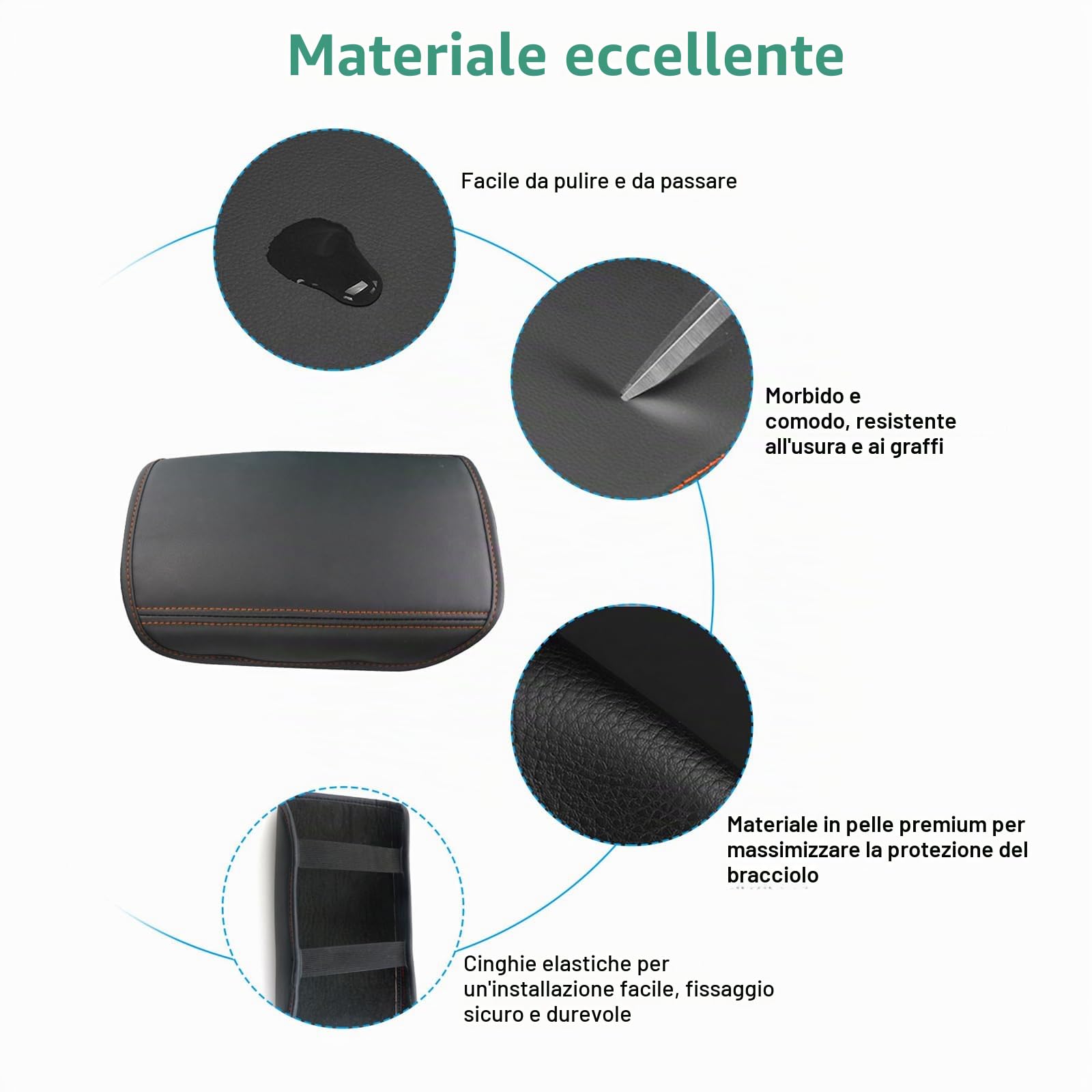 GAFAT 2020-2024 2025 Seat Leon MK4/ Cuprα Formentor Copertura Bracciolo, Seat Leon Cupr? 4 5F KL ST FR Console Centrale Protezione in Pelle, Accessori Seat Leon MK4, Accessori Formentor (Ottone)