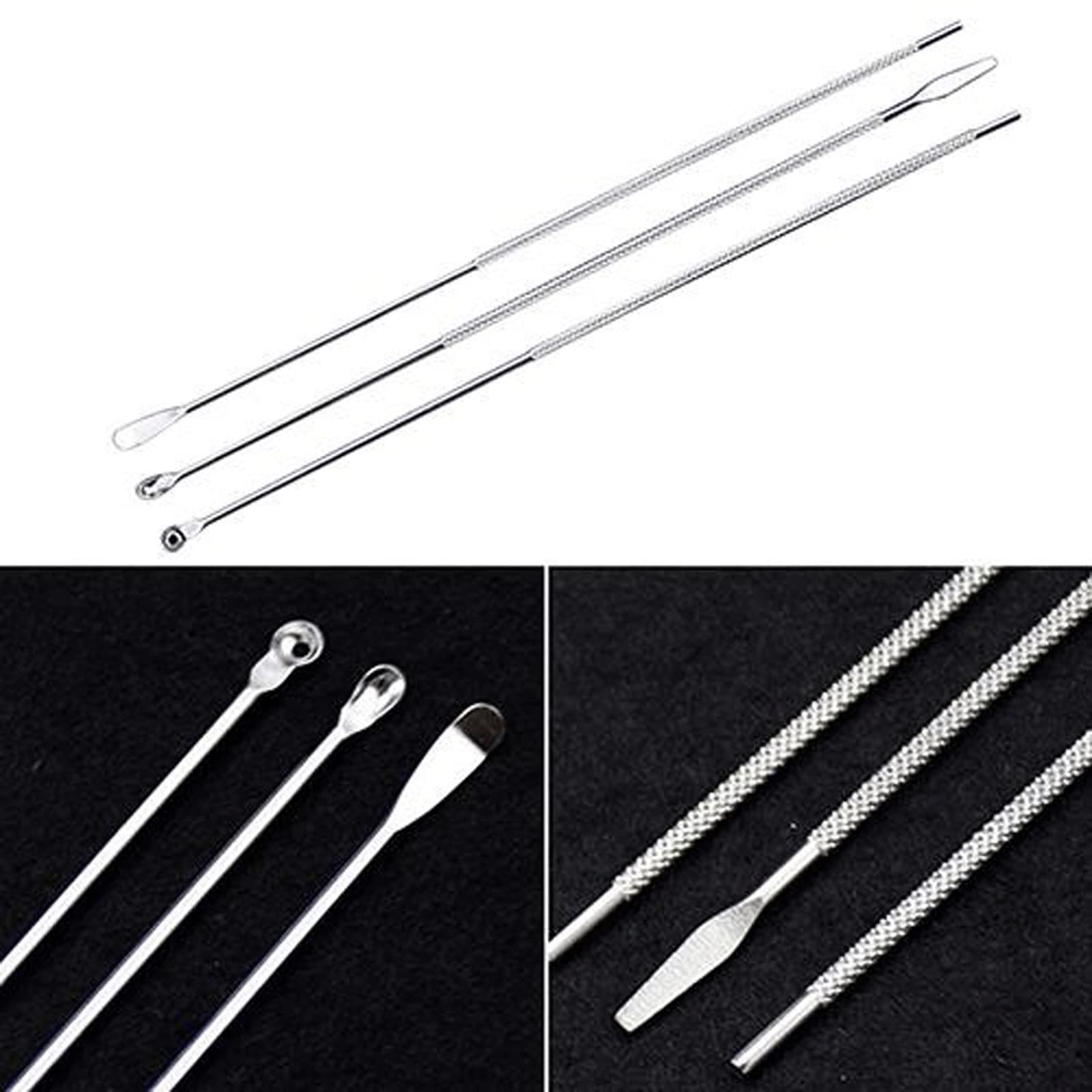 Produits d'élimination du cérumen Ensemble de Cure-Oreilles en Acier Inoxydable Dissolvant de Cire de Cure-Oreille Dissolvant de Curette de