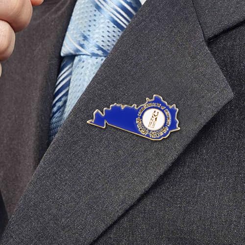 Image of State Shaped Map Lapel Metal Pin Enamel Brooch Keepsake Beautifully Designed for Backpack Hat